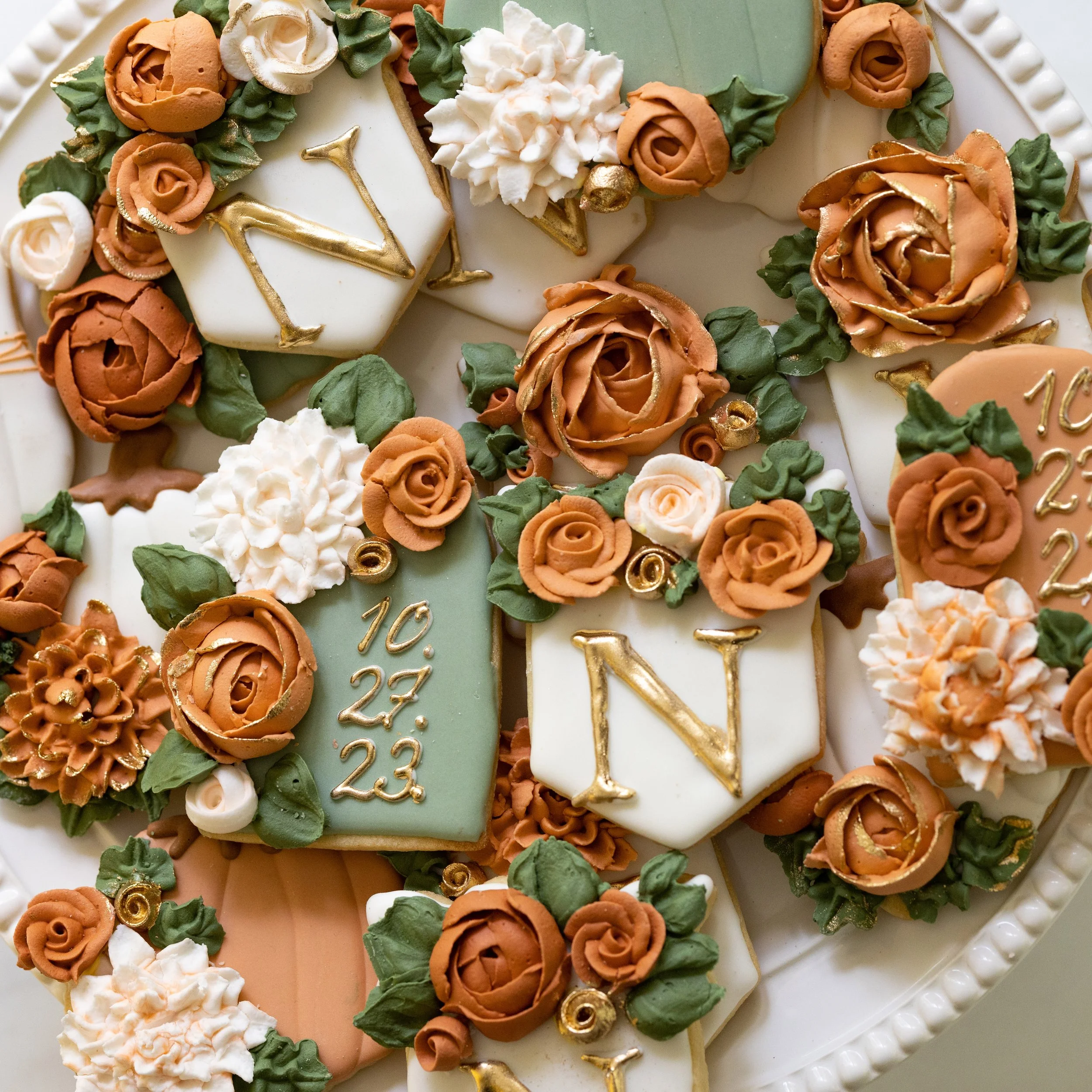 custom painted wedding cookies