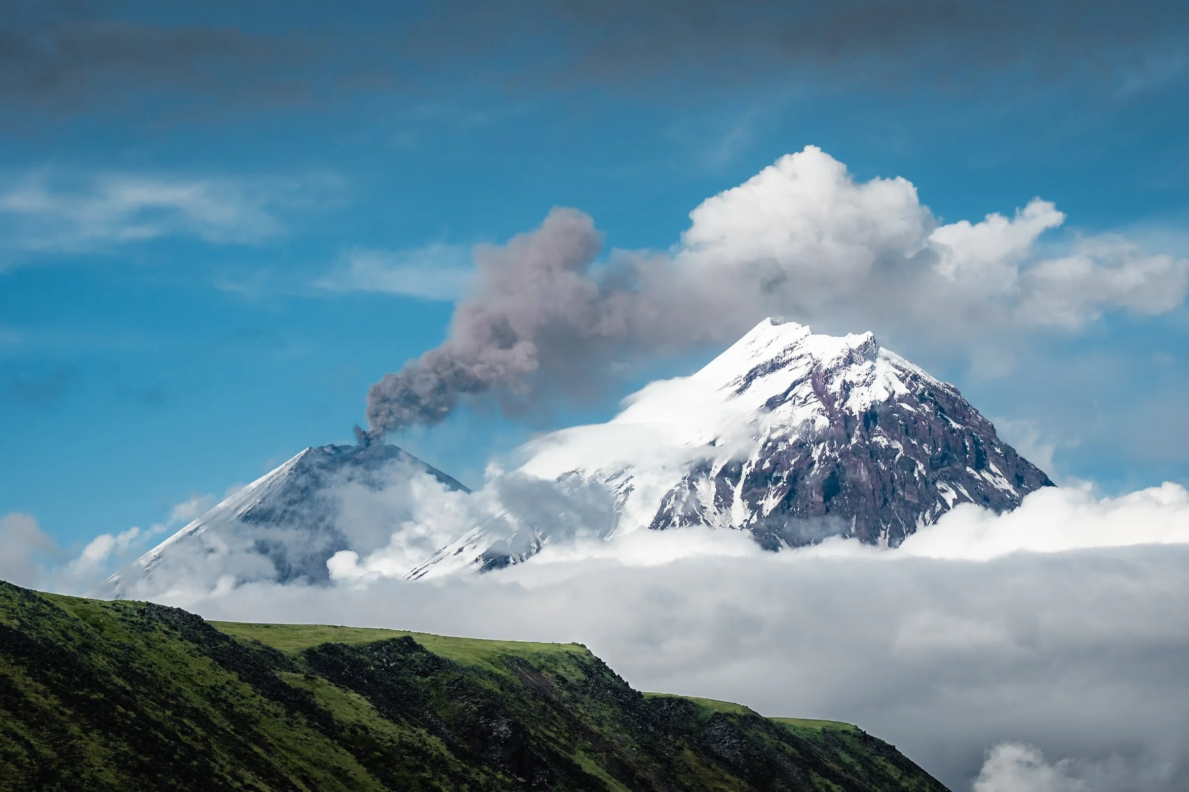 Klyuchevskaya Sopka and Kamenyev Volcanoes, Kamchatka, Russia