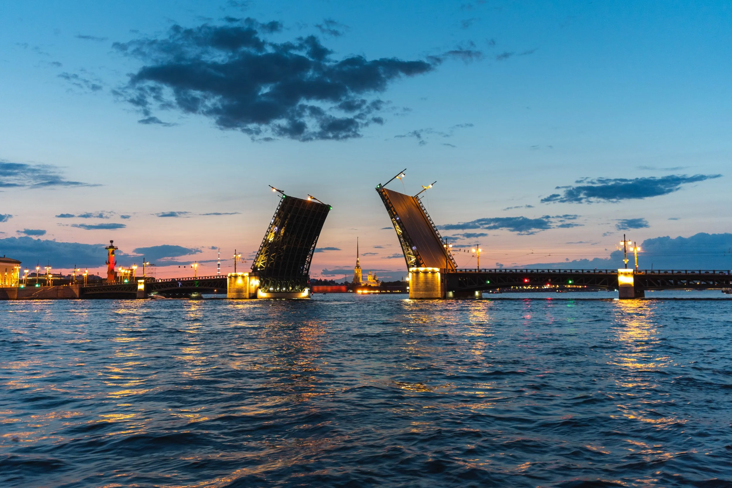 Sunrise over the Neva River, Saint Petersburg