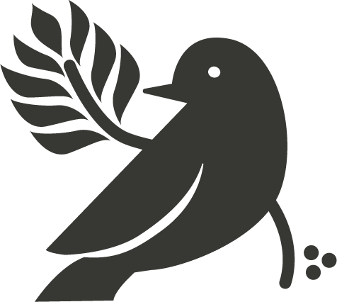 bird holding a branch in its beak representing new path counseling icon