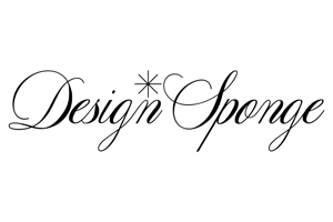 Design Sponge logo with elegant script font and a star-like symbol. The logo for the Design Sponge blog. 