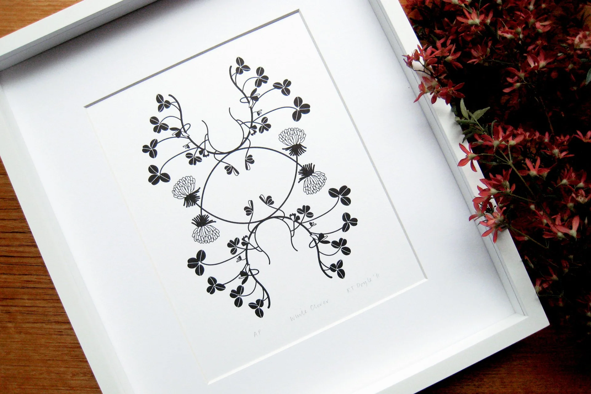White Clover—A4 Letterpress Print
