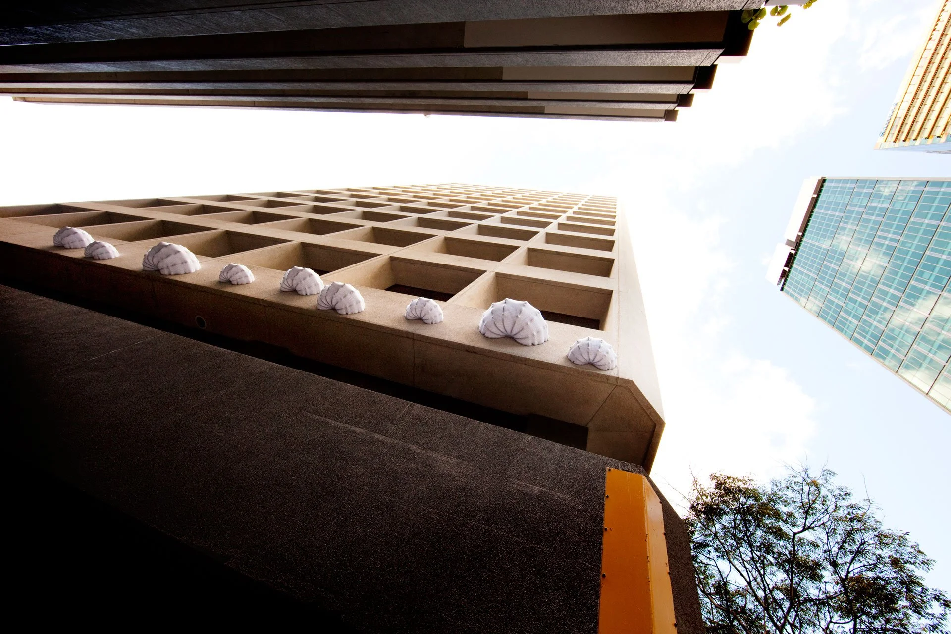 Briggs’ Lanterns by KT Doyle viewed from below within Brisbane’s Tank Street Precinct
