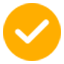 Yellow circle with a check mark inside