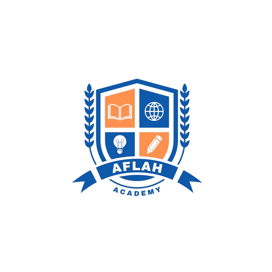 Educational institution crest with symbols of a book, globe, light bulb, and pencil, surrounded by a shield and laurel branches.