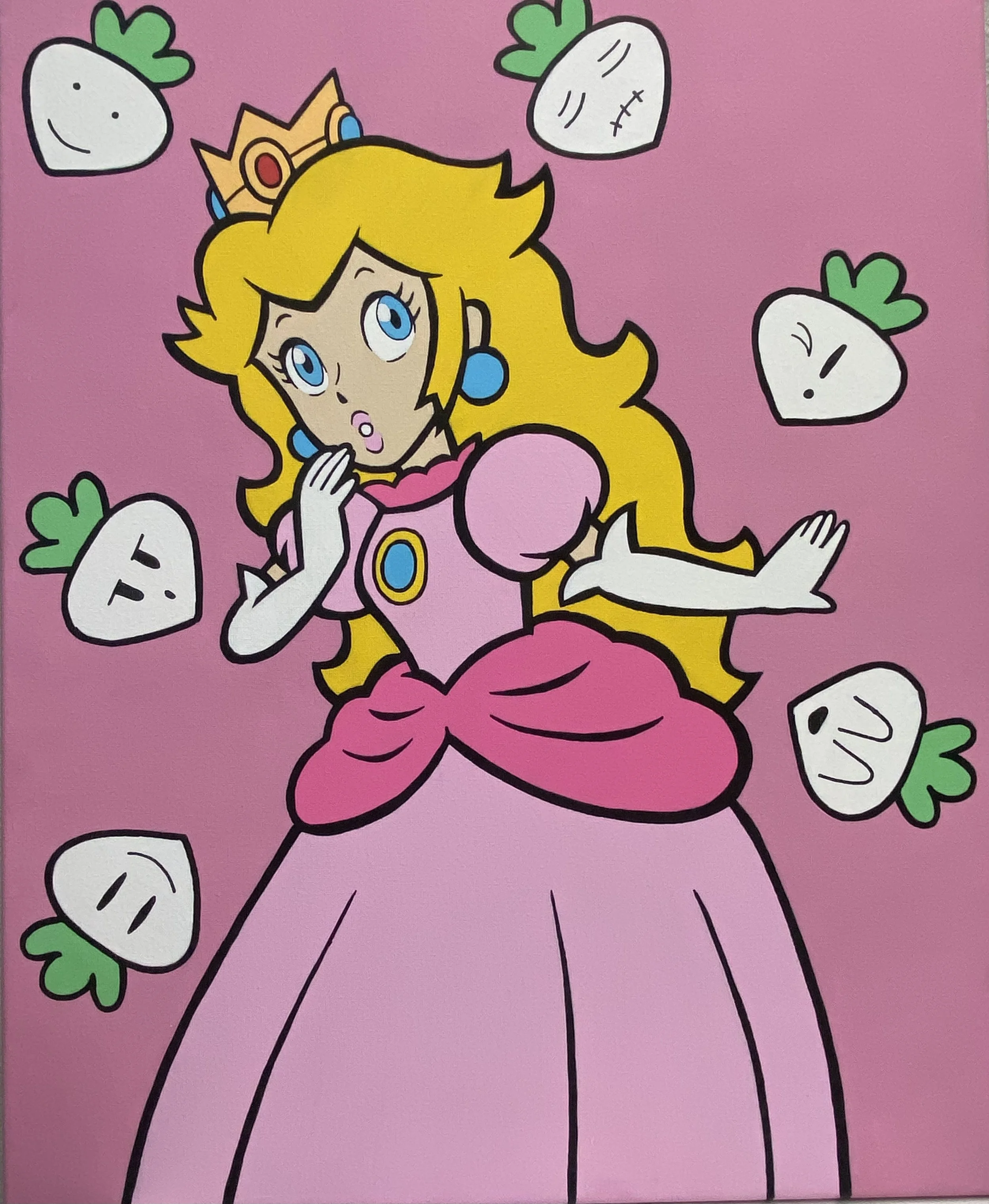 Princess Peach, 16" x 20" canvas, 2022