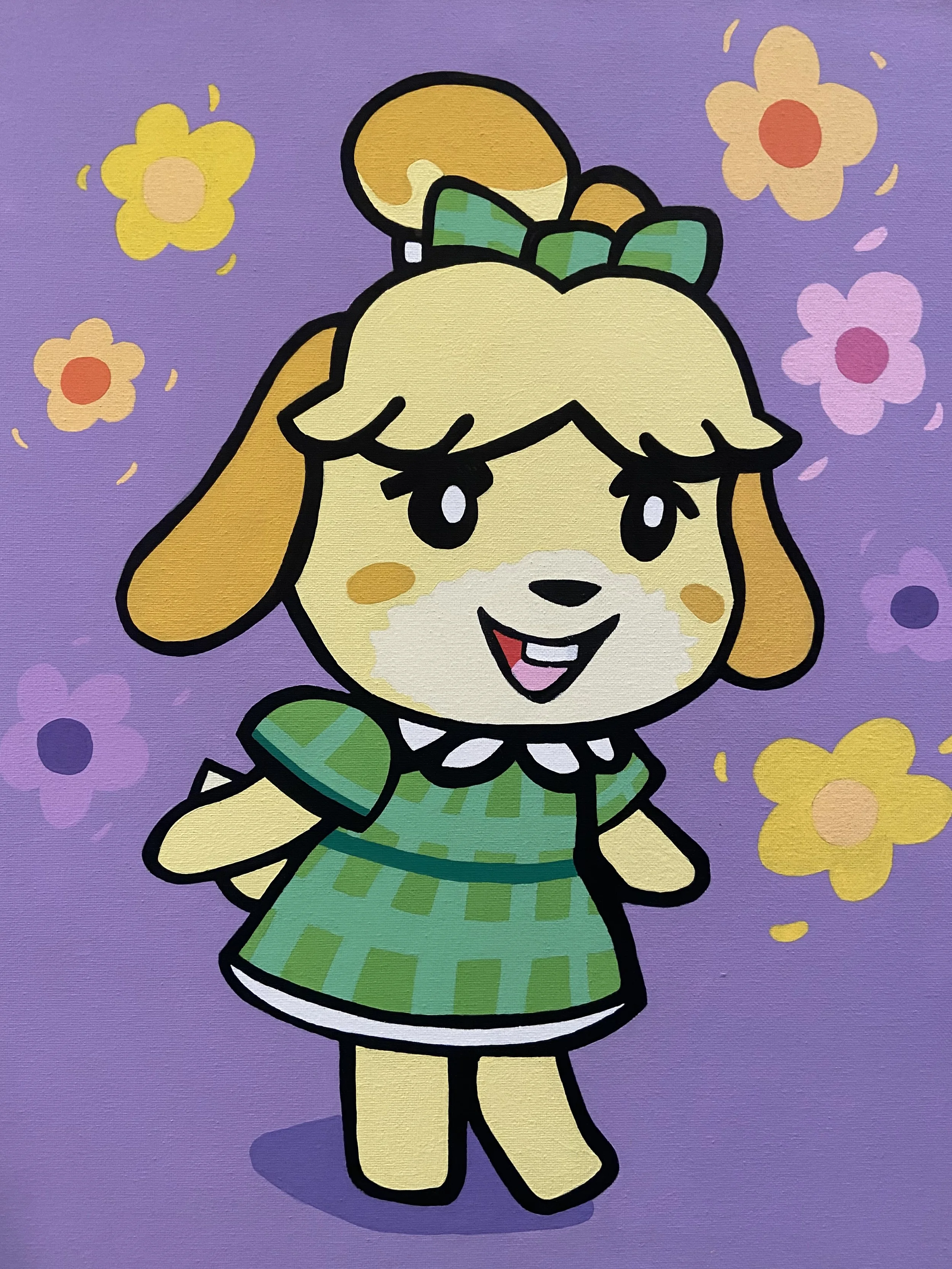Animal Crossing: Isabelle, 16" x 20" canvas, 2022