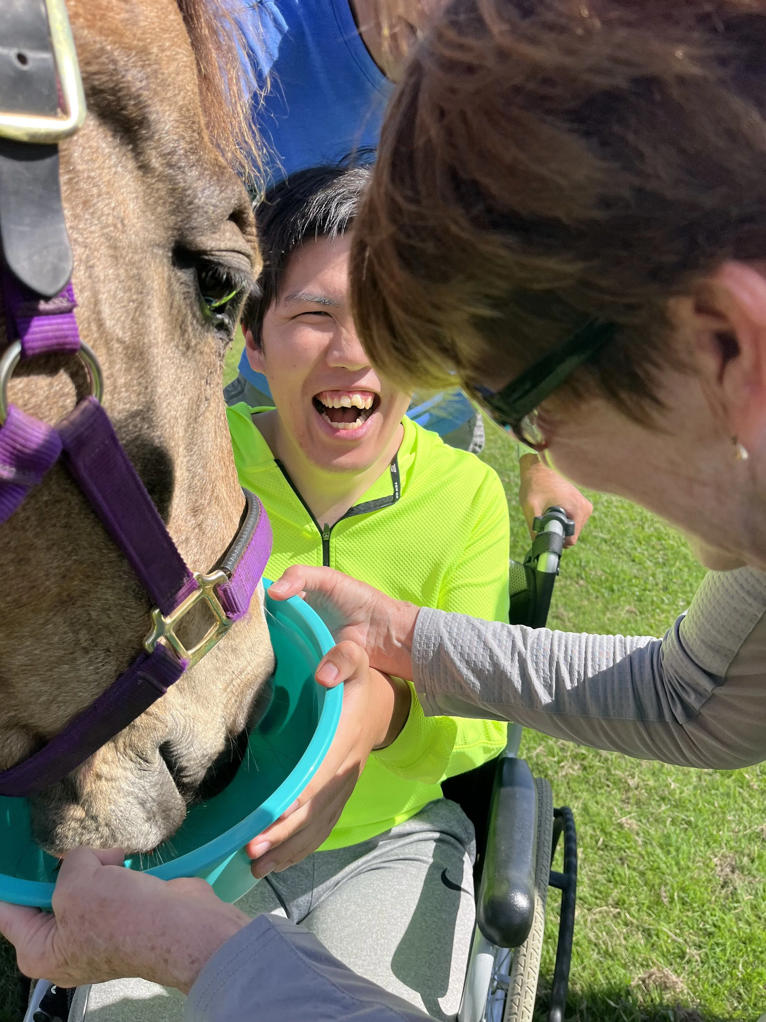 Giving Lena her well-deserved carrots