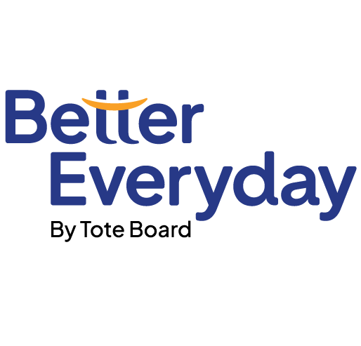 Logo with the words "Better Everyday" in blue text and an orange arch over the "t" in "Better".