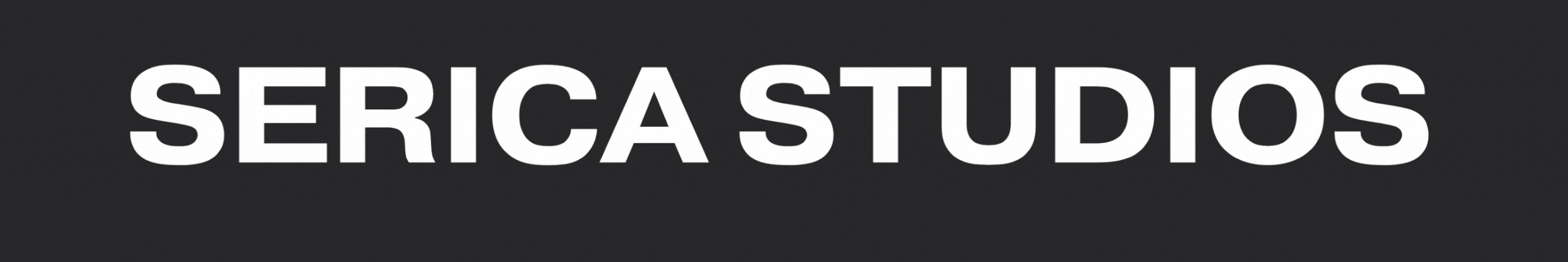Serica Studios logo with white text on a black to gray gradient background.
