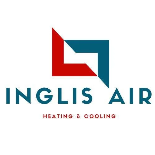 Logo for Ingles Air featuring a geometric design with red and blue shapes, and the text 'Ingles Air Heating & Cooling'.