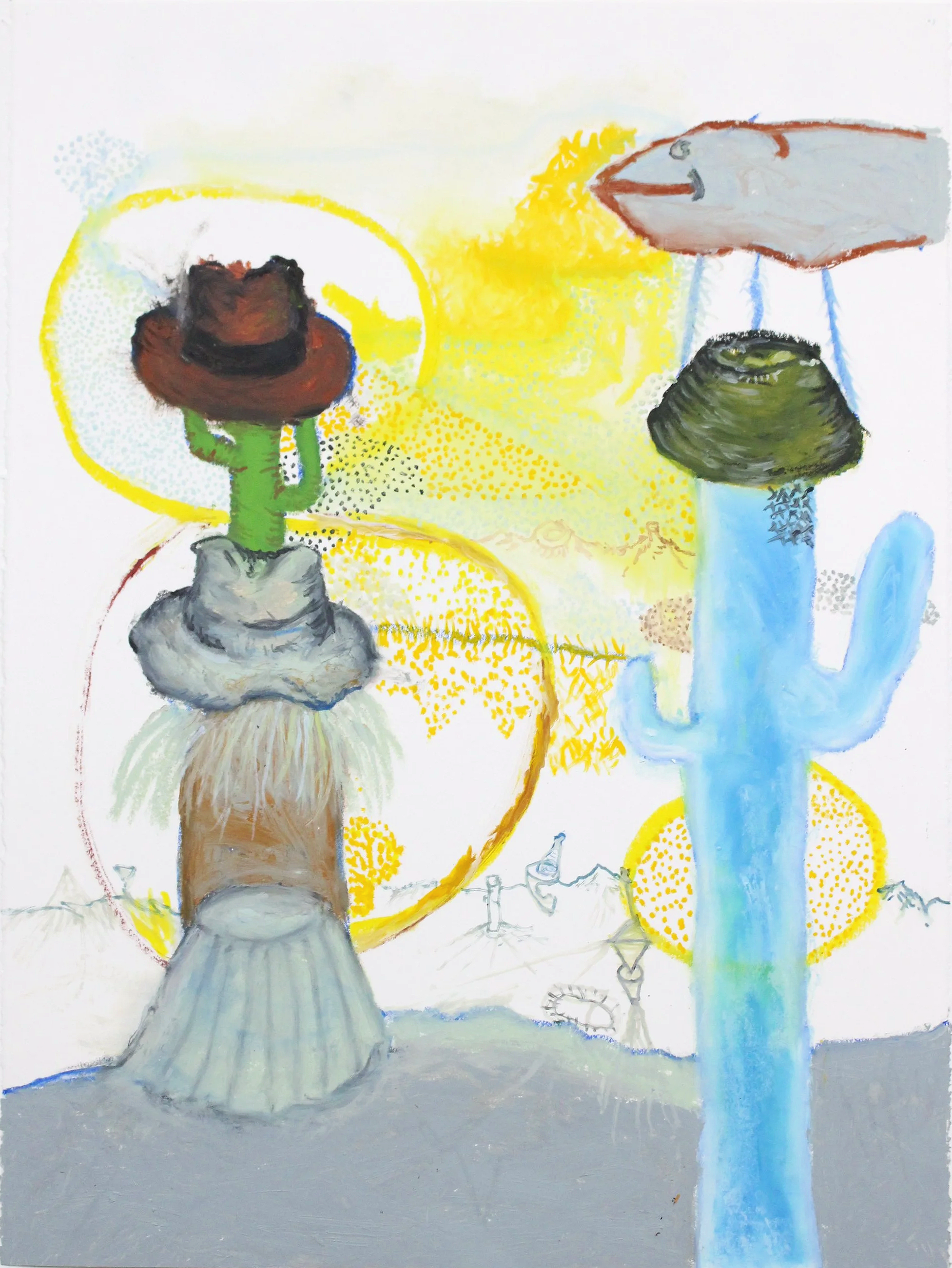 Untitled. Oil stick and acrylic on paper.