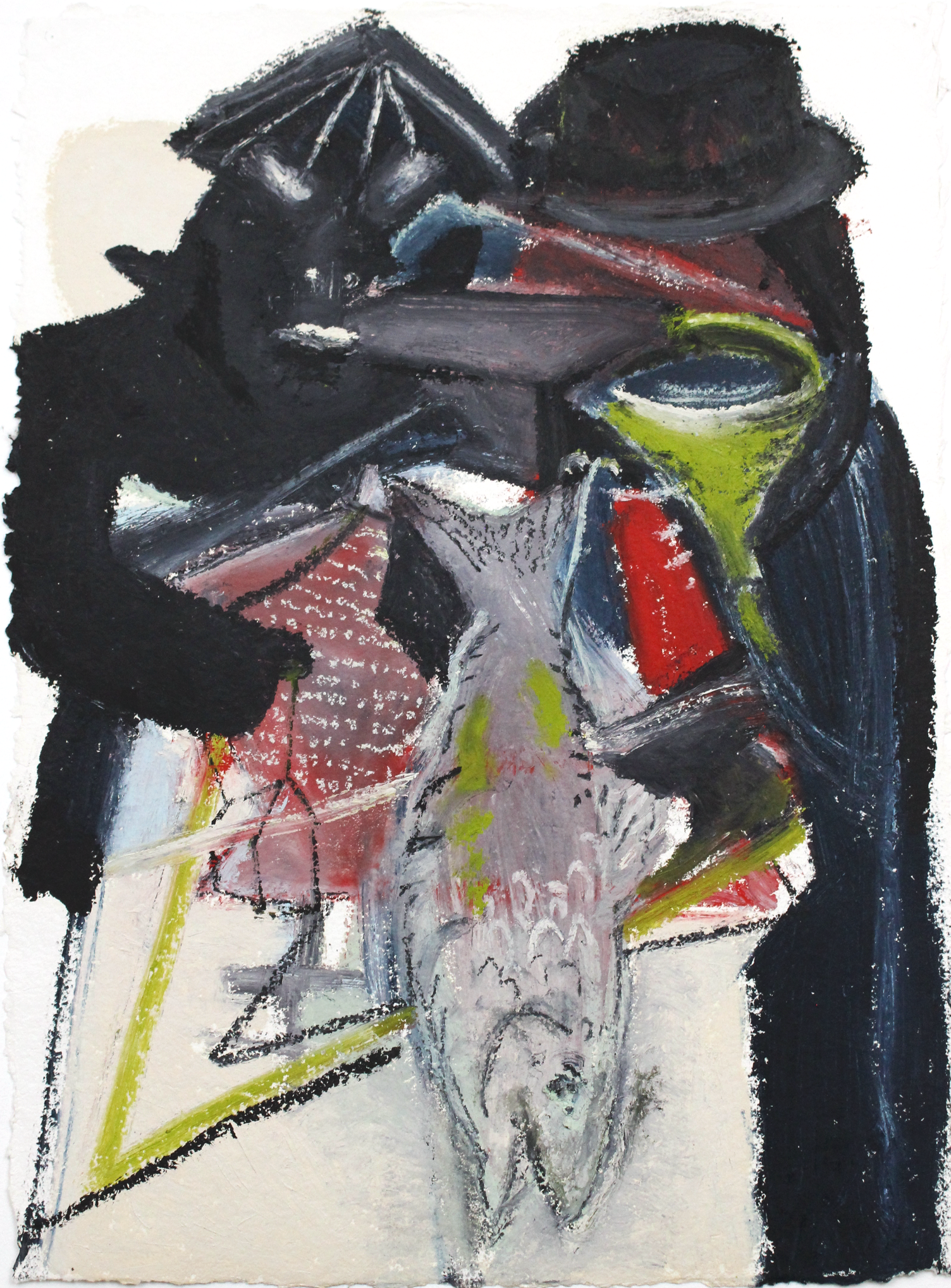 Untitled. Oil stick and acrylic on paper.