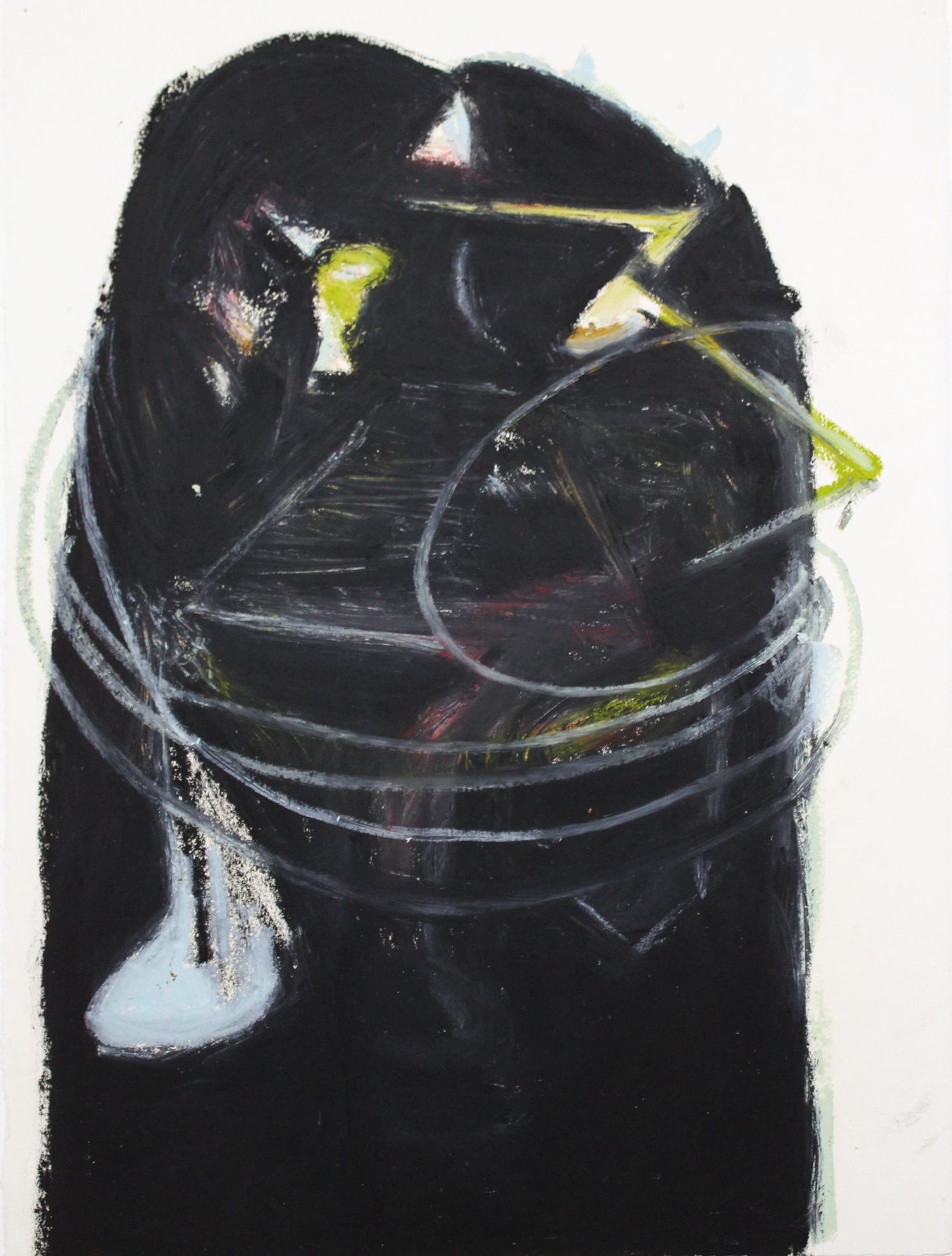 Black Rock. Oil stick and acrylic on paper.