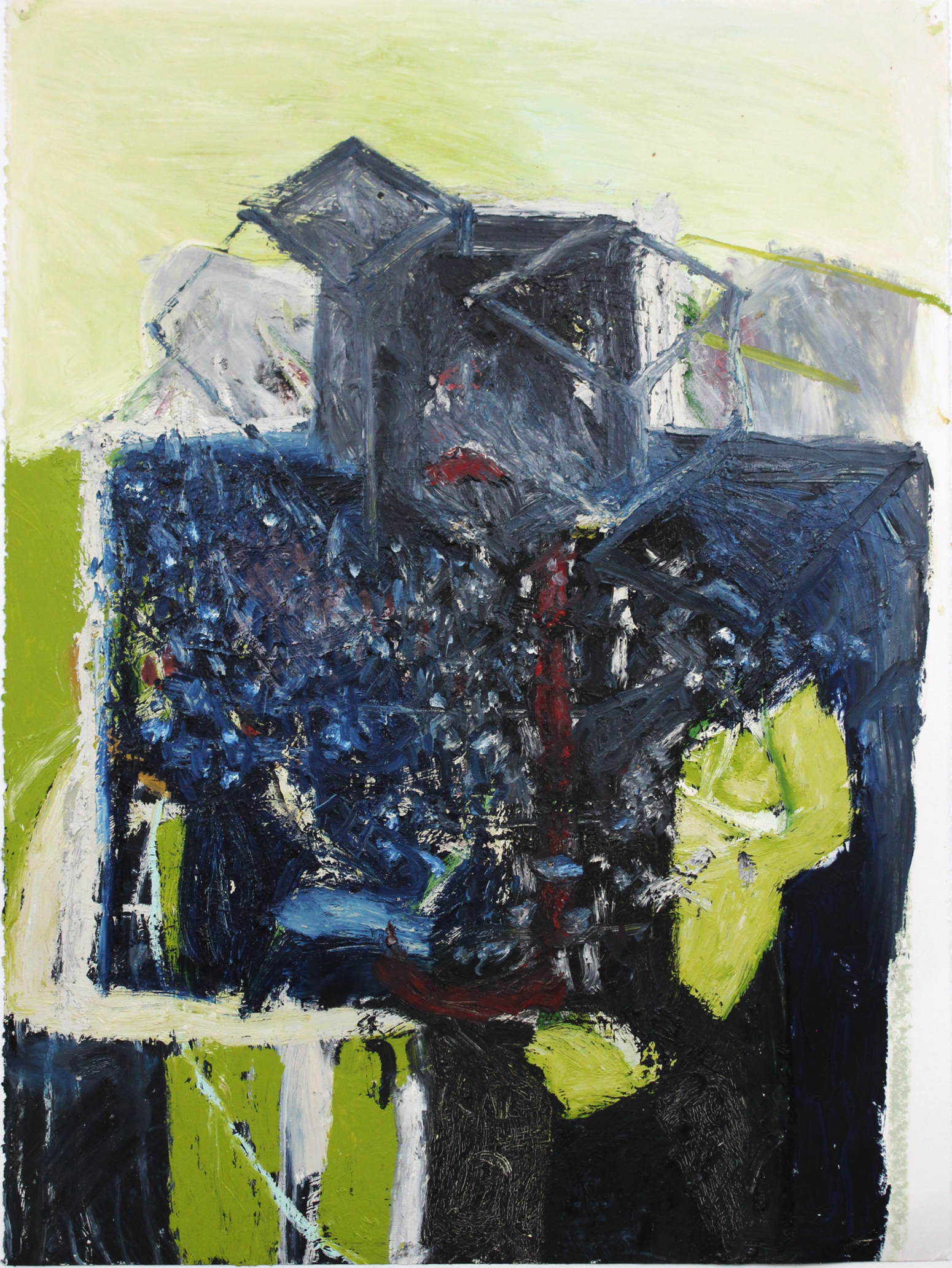 Structure. Oil stick and acrylic on paper.