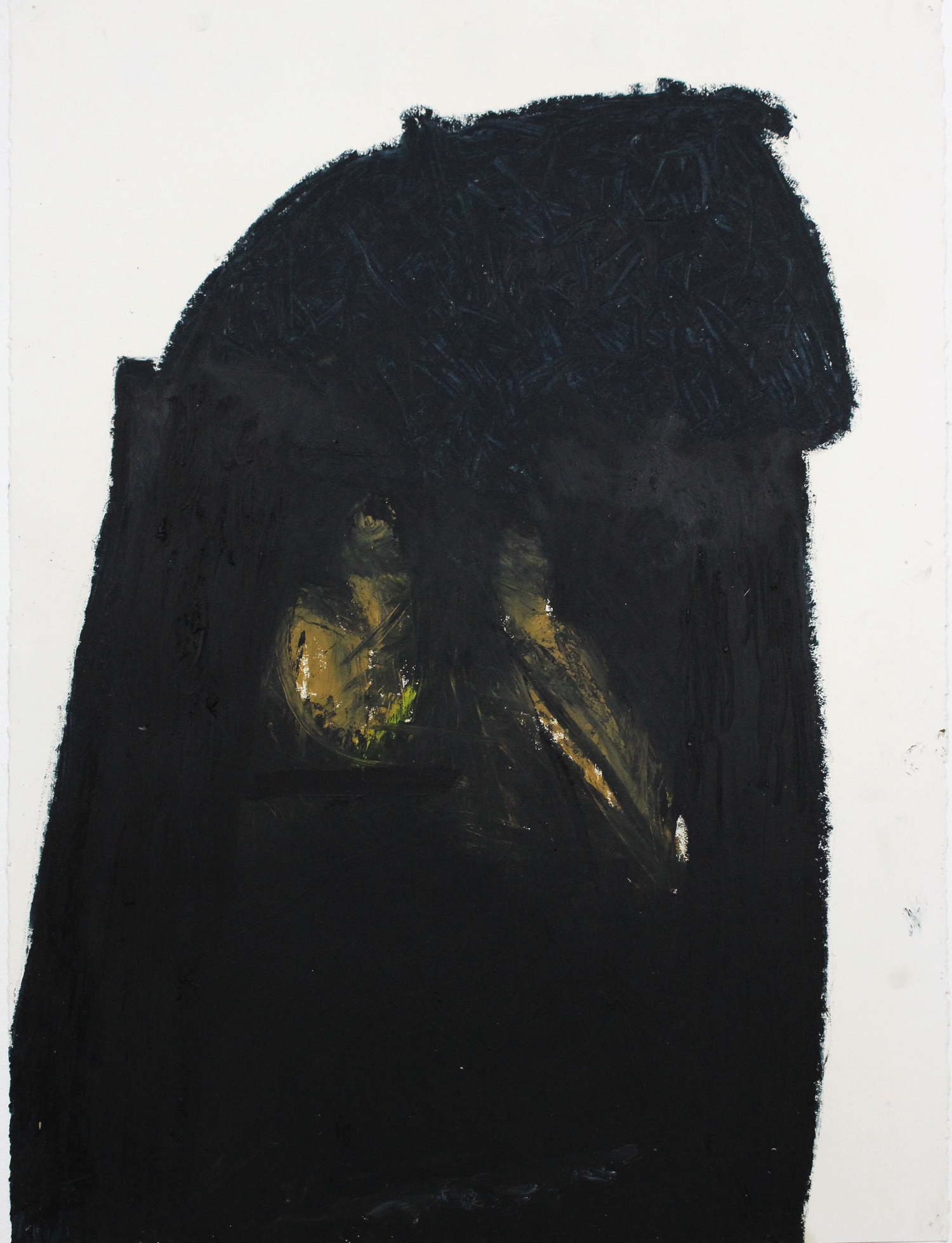 Monument. Oil stick and acrylic on paper.