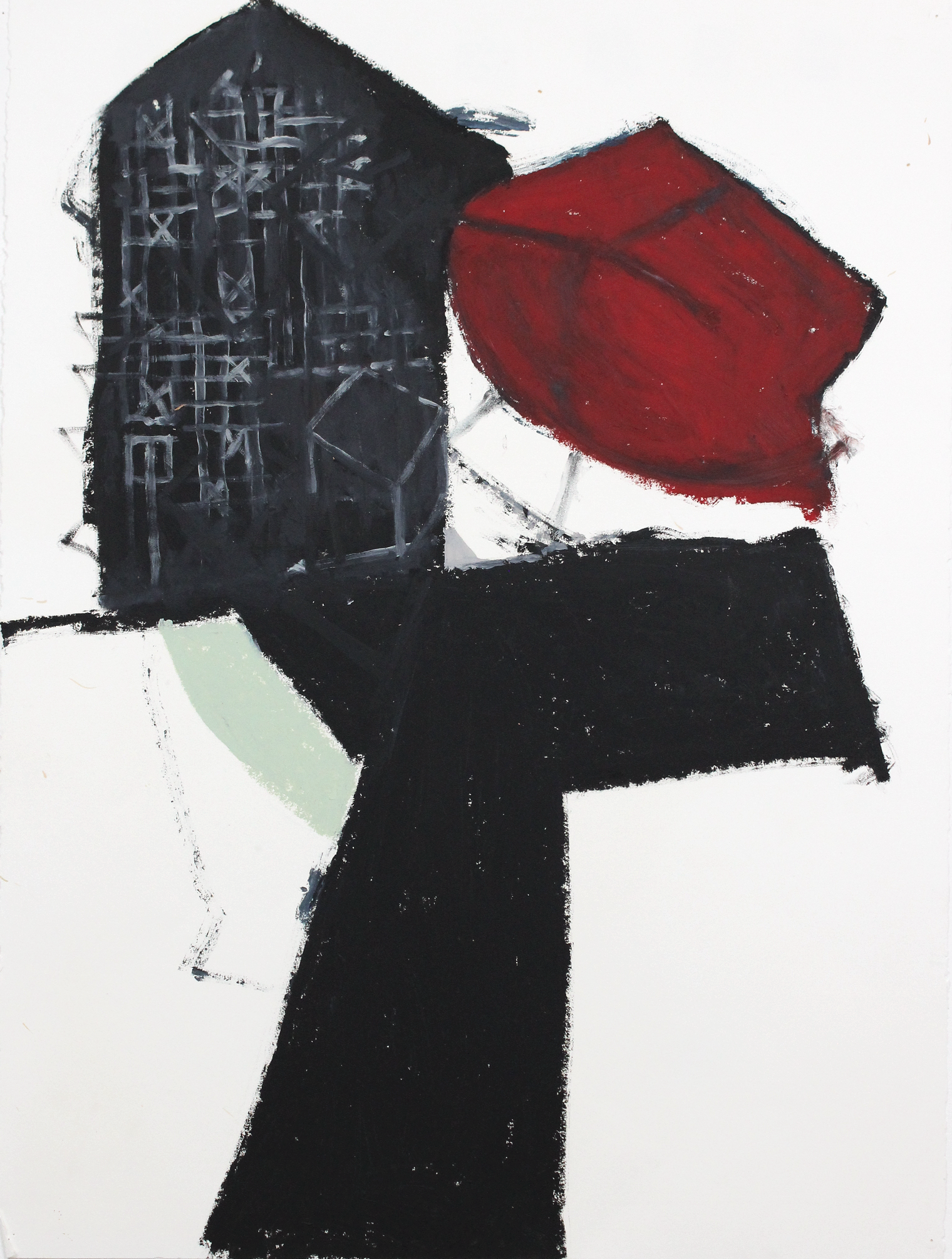 Untitled. Oil stick and acrylic on paper.