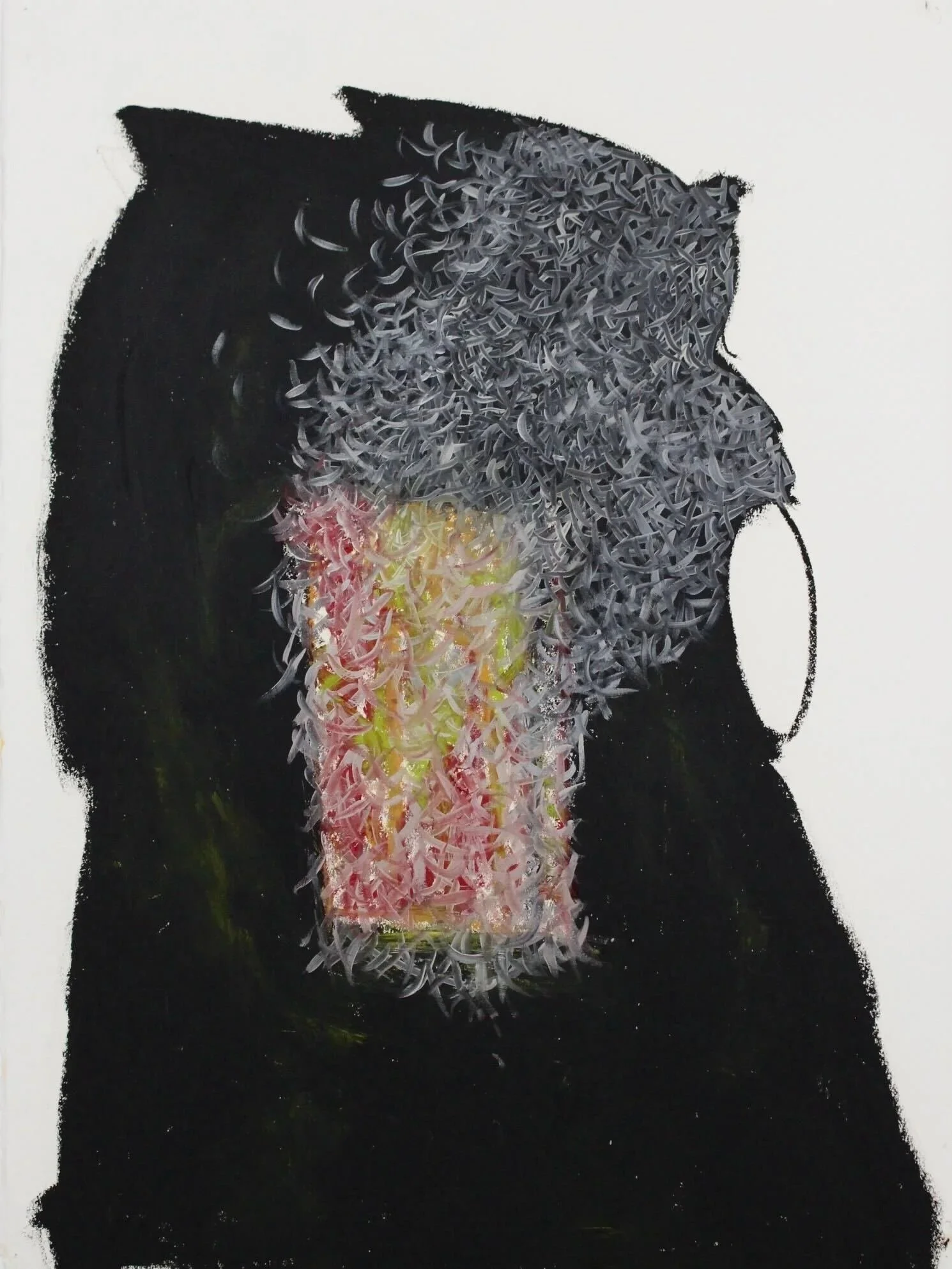 Untitled. Oil stick and acrylic on paper. 