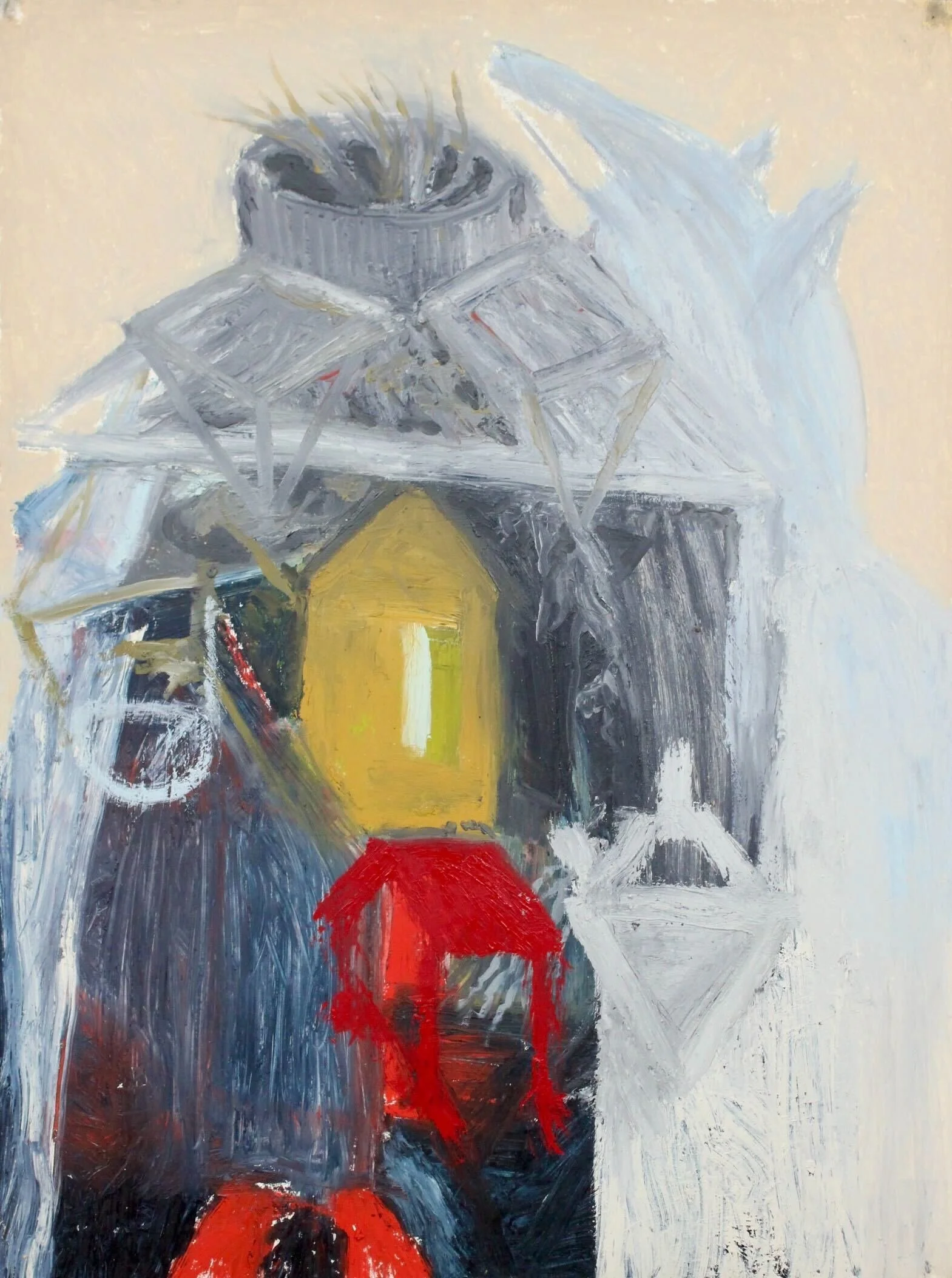 Wolf Shadow. Oil stick and acrylic on paper.