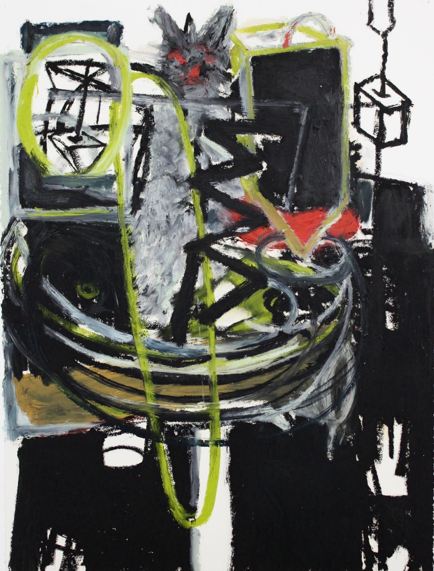 Untitled (Squirrel). Oil stick and acrylic on paper.