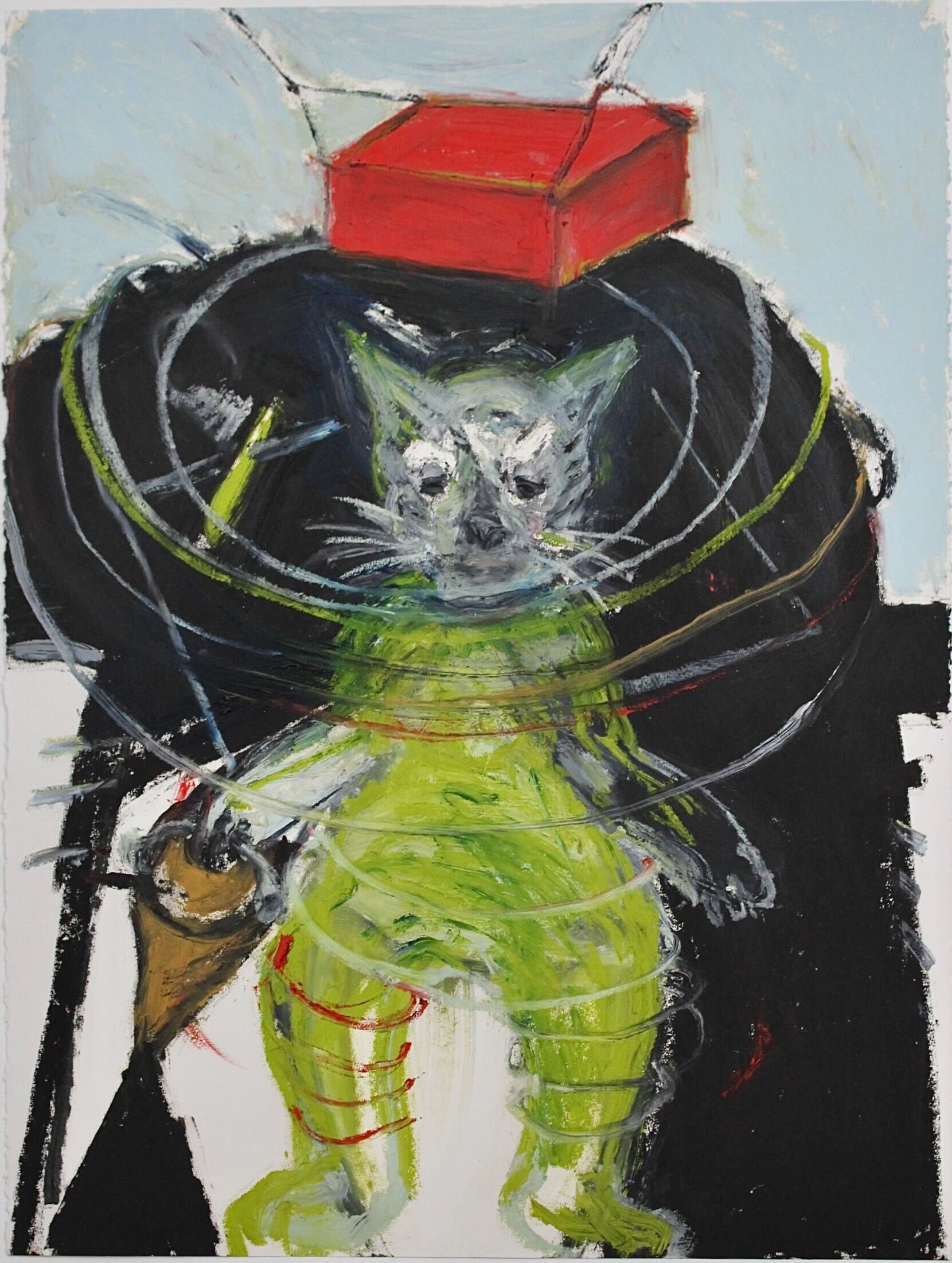 Figgy. Oil stick and acrylic on paper.