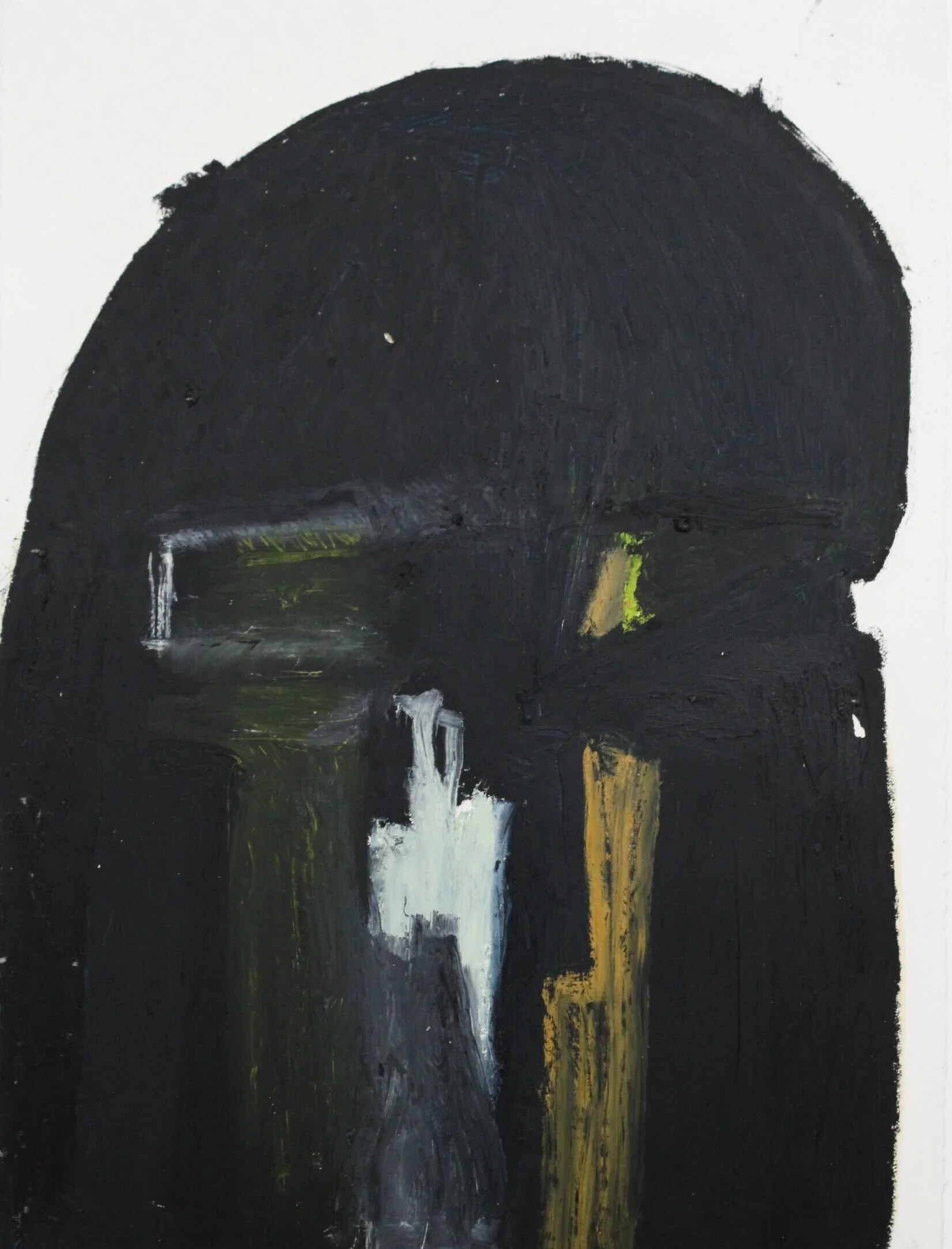 Black Rock II. Oil stick and acrylic on paper.