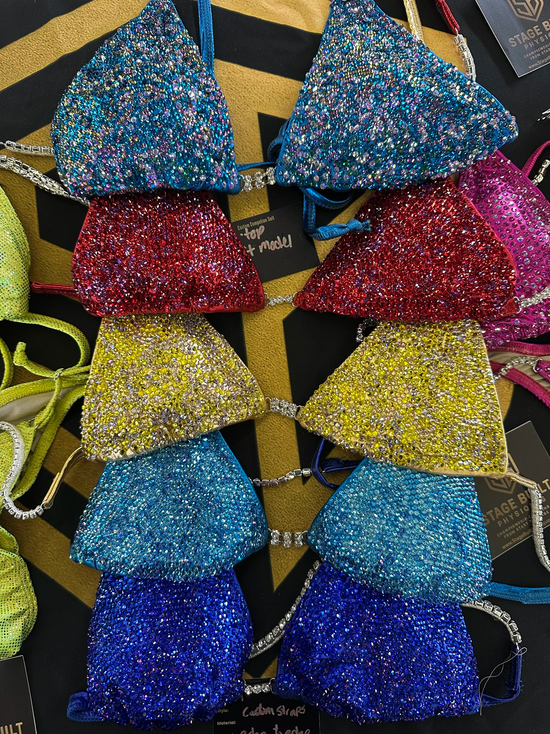 Full Edge-to-Edge Crystal Bikini with Crystal Backstrap