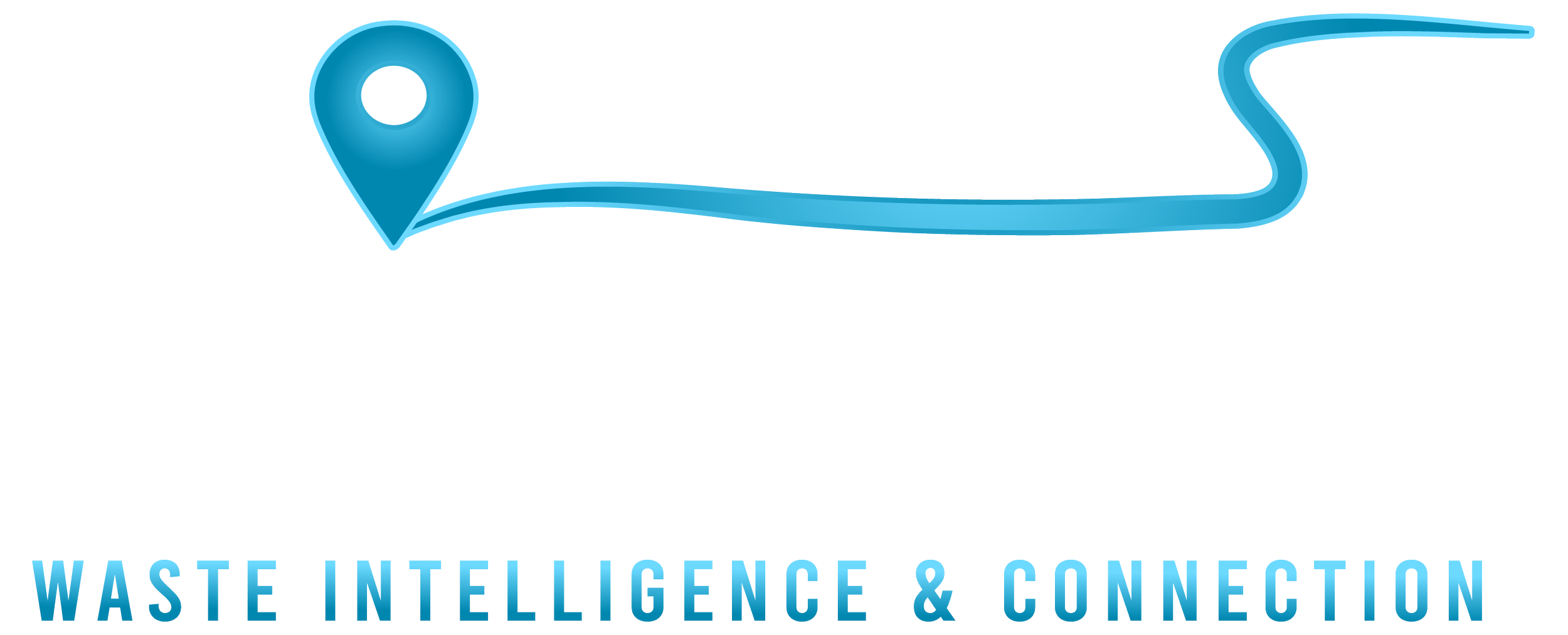 Logo with a globe and a pathway leading to a location pin, labeled 'Waste Intelligence & Connection'.