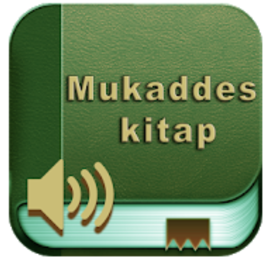 Aşaky çep burçunda gürleýji nyşany bolan, “Mukaddes kitap” atly ýaşyl audiokitap gapagy.