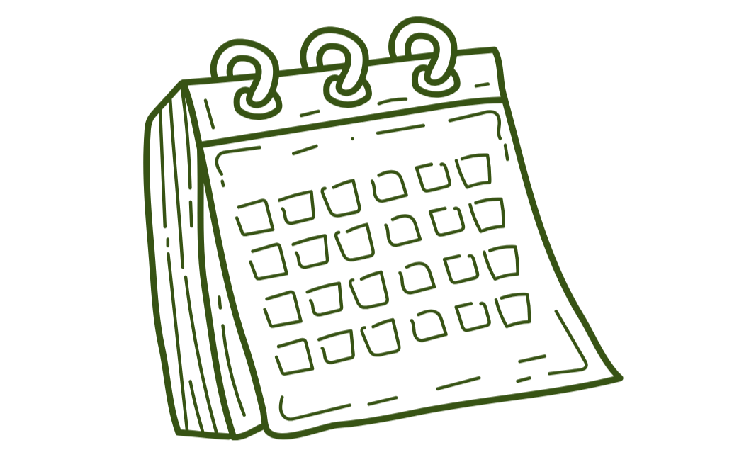 Line drawing of a calendar