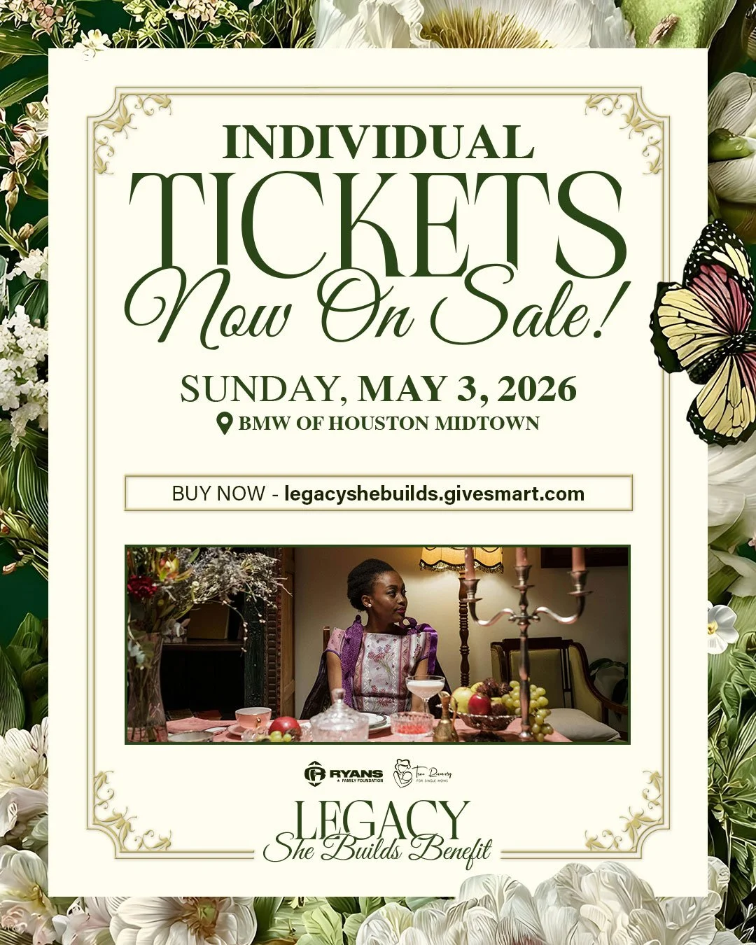 Individual tickets for the Ryans Family Foundation and @truerecoveryforsinglemoms Legacy She Builds Benefit on May 3rd are now on sale! 🌸✨
 
Join us at the social event of the season at @bmwhoustonmidtown, where we'll celebrate the single mothers of