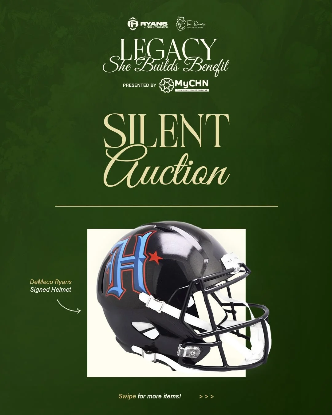 Our Legacy She Builds Benefit silent auction is ✨NOW LIVE ✨

Bid now on items including signs spots memorabilia, one-of-a-kind experiences, and of course, gifts for moms!

Check out all of the items and bid now at the link in our bio. Proceeds suppor