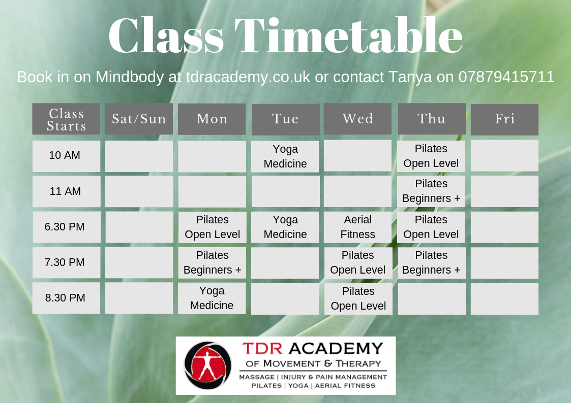 Check Out Our Latest Class Timetable!