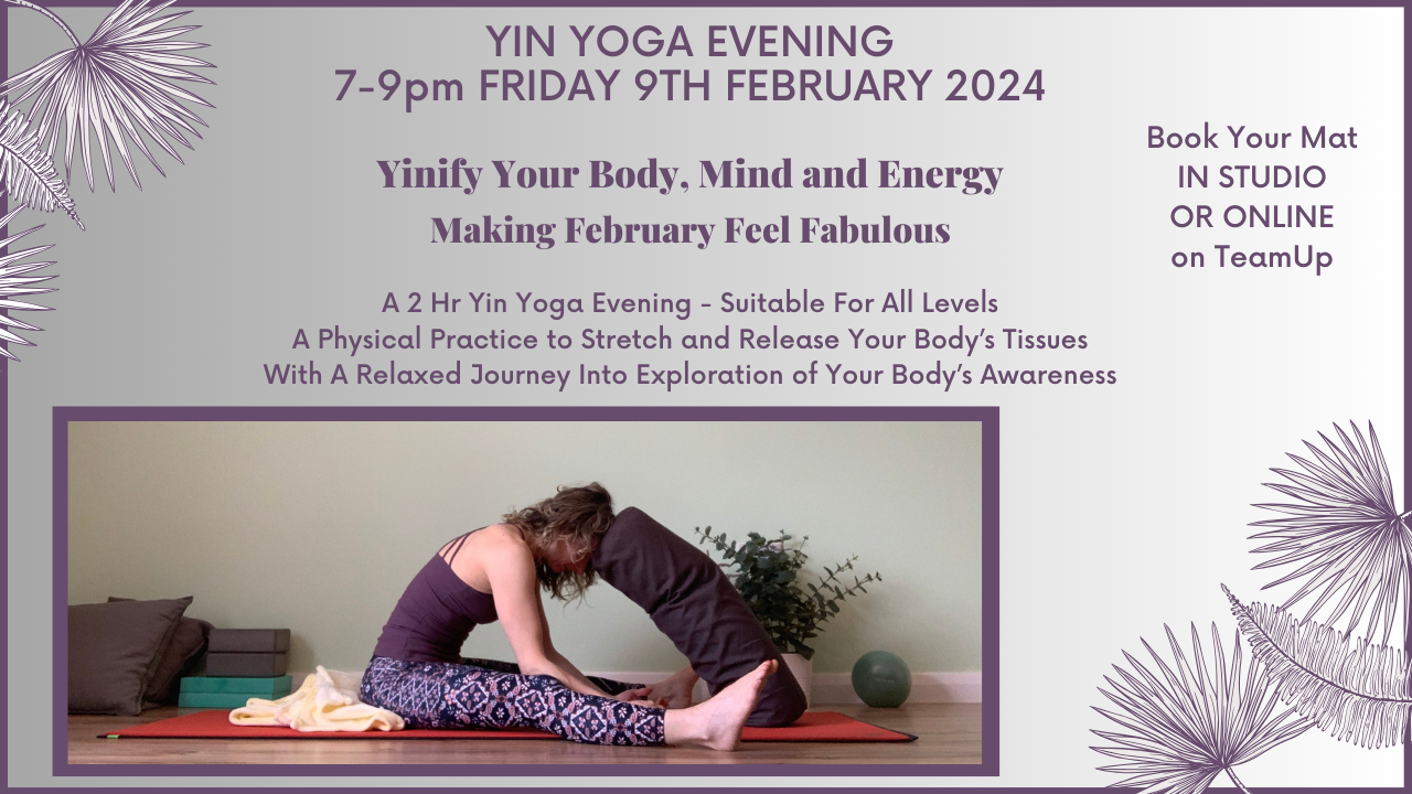 {Workshop &amp; Holidays} Latest Yin Yoga Evening &amp; TDR January Closure Dates