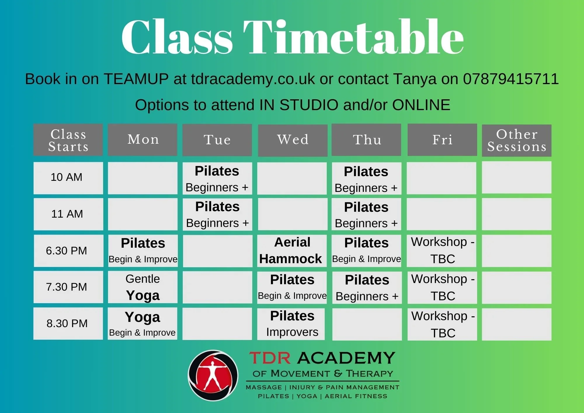 {NEW} Start Beginners Pilates, Yoga and Hammock Classes From 2nd Sept 2024 &amp; The New Pilates Reformer &amp; Equipment Studio