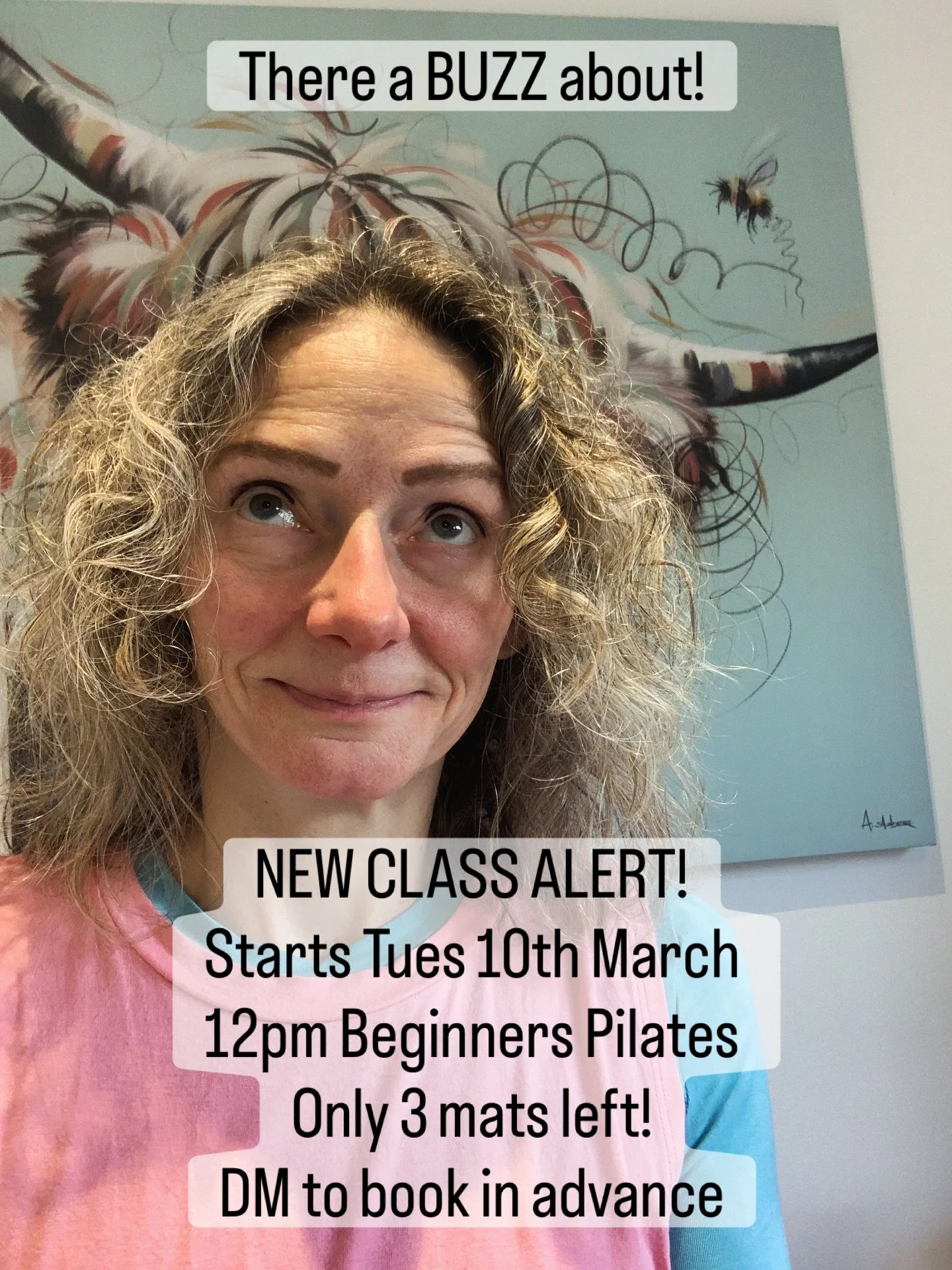 There a BUZZ about!

NEW CLASS ALERT!
Starts Tues 10th March
🩵 12pm Beginners Pilates 
Only 3 mats left!
DM to book in advance and secure your mat!

#pilates #beginnerspilates #tdracademyofpilatesyogaandtherapies #tdracademy