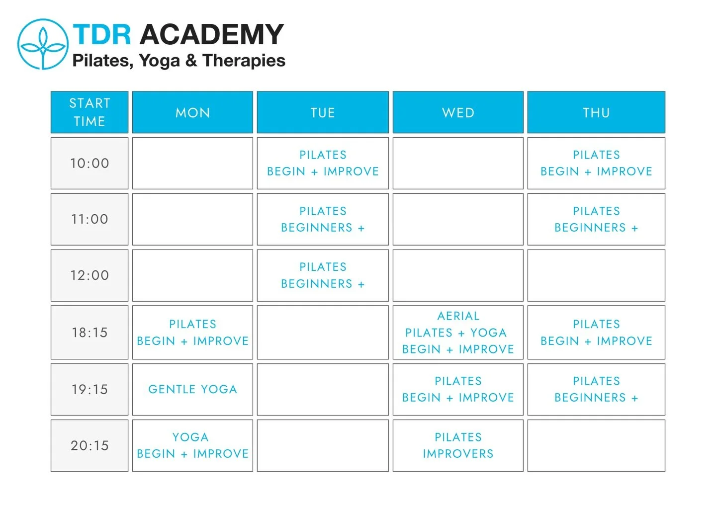I hope you like the slick new timetable!

Classes are busy but yet small and engaging.
I totally love the community at TDR - you all rock the vibe!!

If you are wanting to join authentic and heartfelt Pilates and/or Yoga classes.

Image is no concern