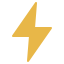 A yellow lightning bolt symbol on a black background.