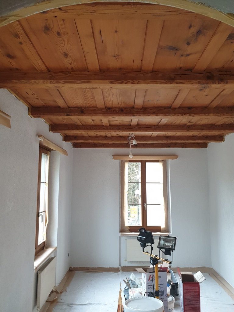 Holzbehandlung Kassettendecke