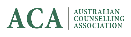 Logo of the Australian Counselling Association, featuring the acronym ACA and the full name.