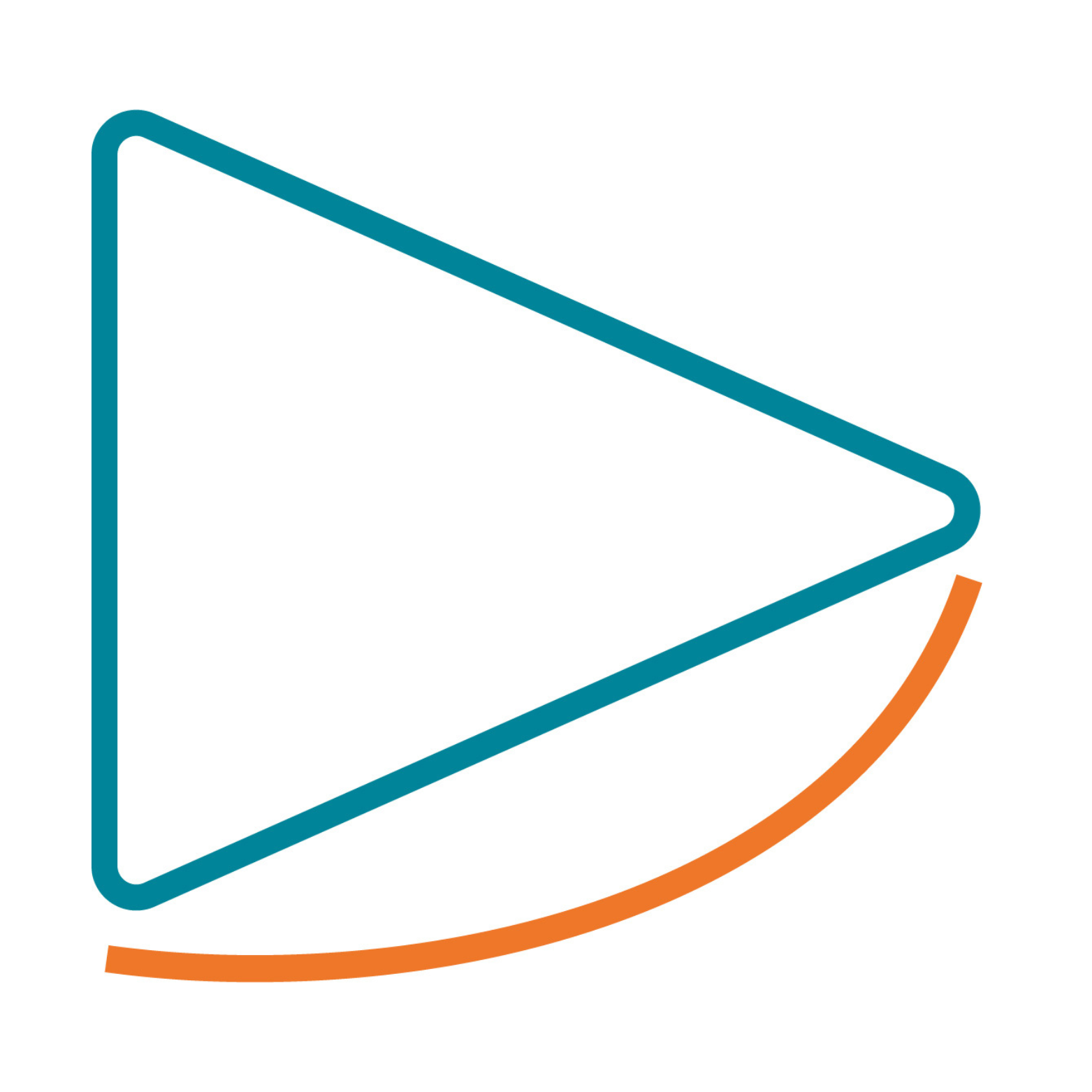 Stylized reminder icon with a right-pointing triangle and an orange curved arrow beneath.