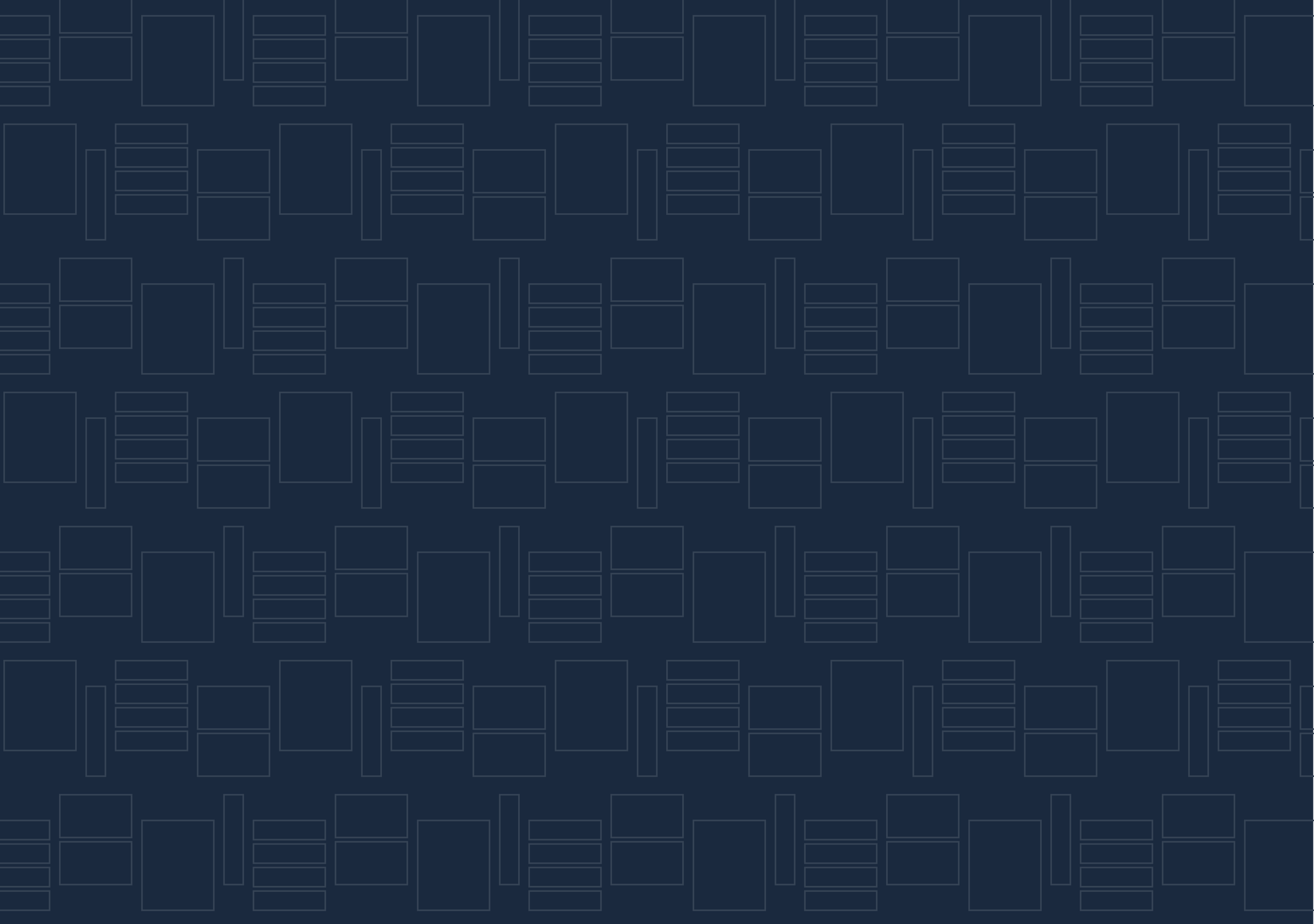 Une image avec un fond bleu foncé et un motif géométrique constitué de lignes et de rectangles alignés en motifs répétitifs.