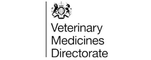 Logo of the Veterinary Medicines Directorate showing text and crest.