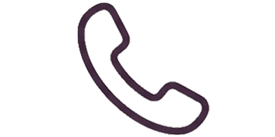 Outline icon of a telephone handset on a clear background