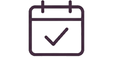 Calendar icon with a checkmark