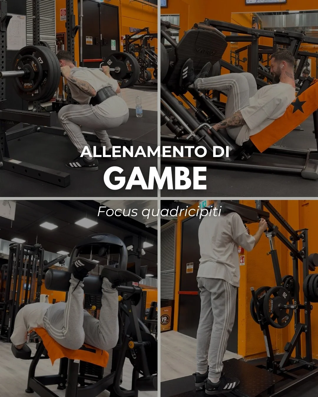 POV: Domani farai fatica a fare le scale. 🪜💀
Workout focalizzato sui quadricipiti completato. 

La combo Squat + Sissy Squat &egrave; ufficialmente illegale in 40 paesi.🦠

La scheda:
✅ Leg Curl disteso
✅ Squat
✅ Leg Press
✅ Sissy Squat
✅ Leg Exten