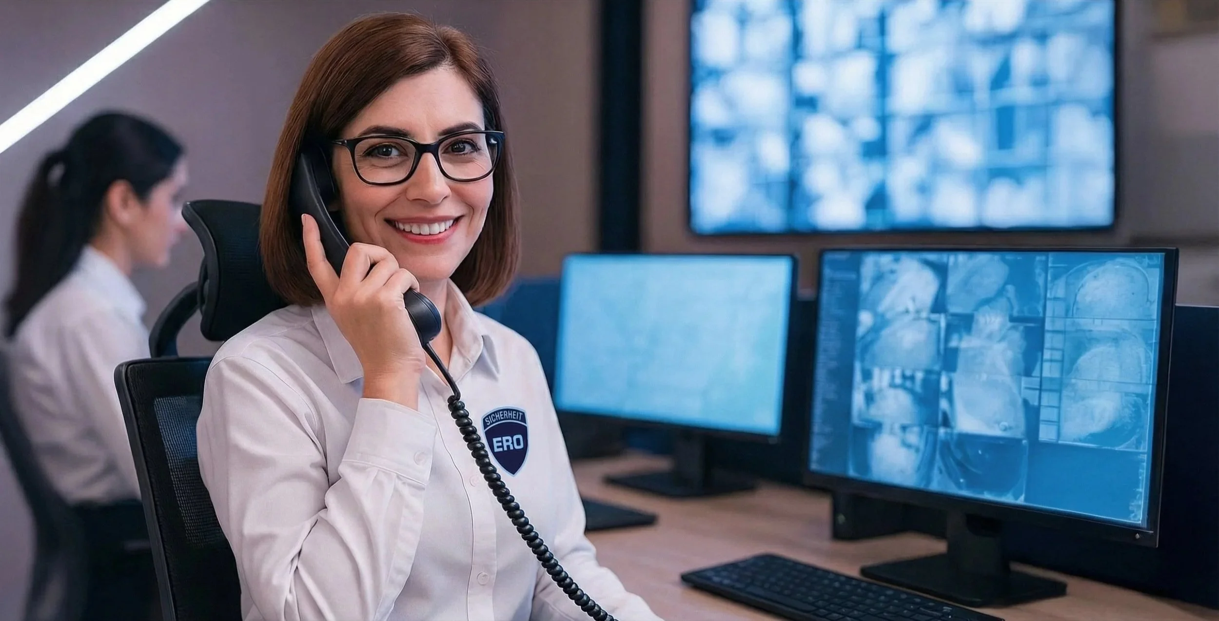 Ansprechpartnerin am Telefon
