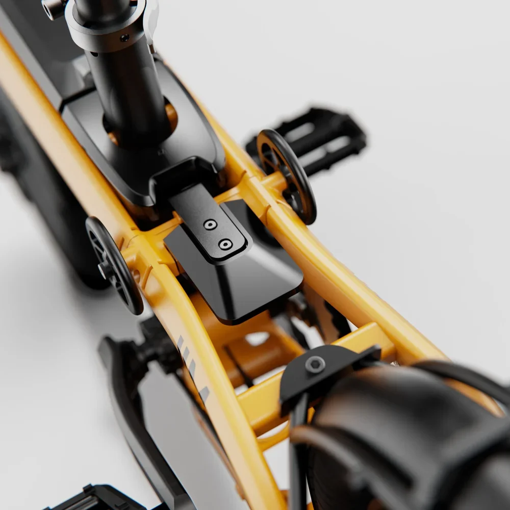 Vélo pliant O2FEEL Jim, détail manette de déverrouillage arrière