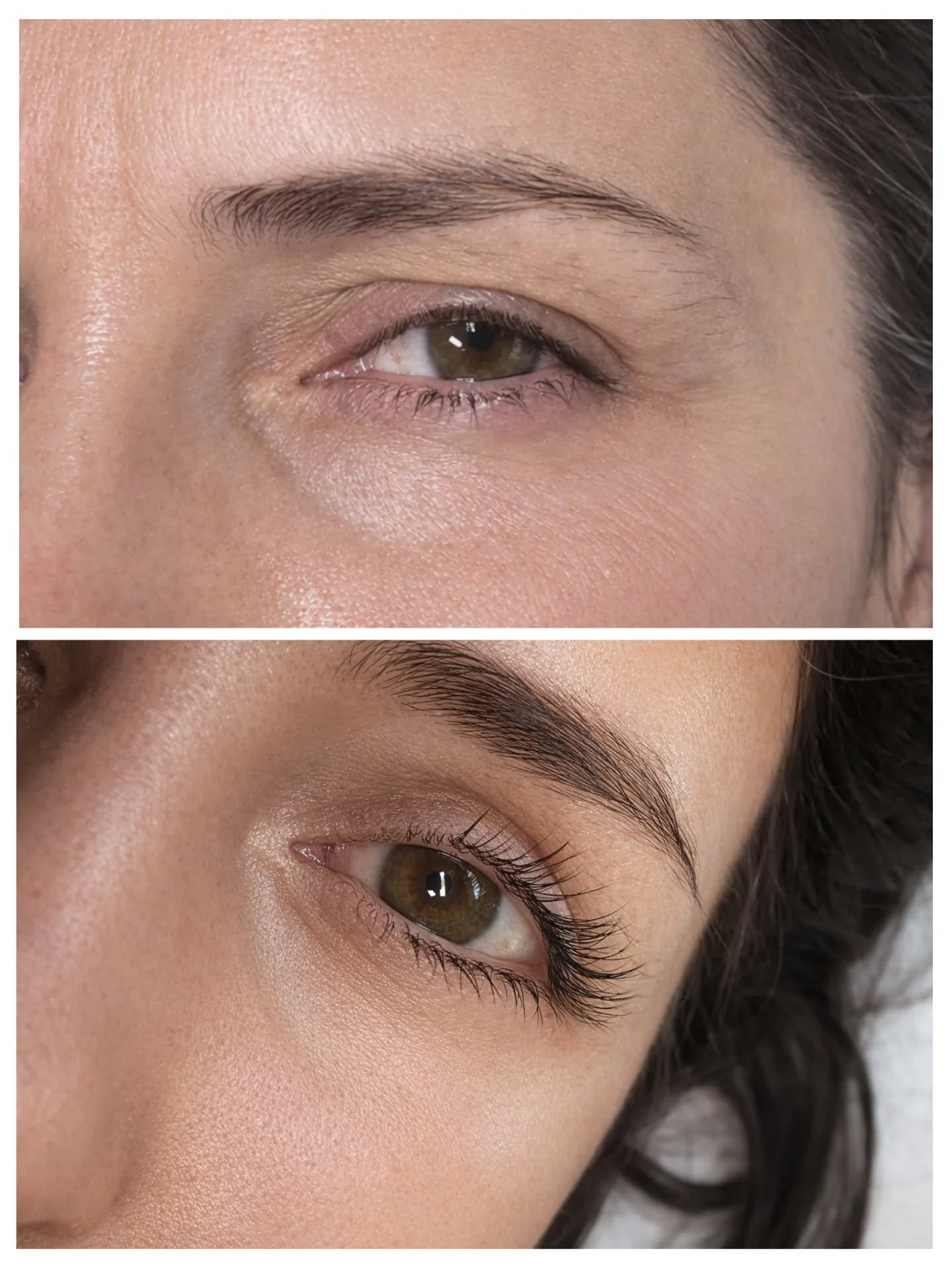 Very natural brown lash extensions on my gorgeous client