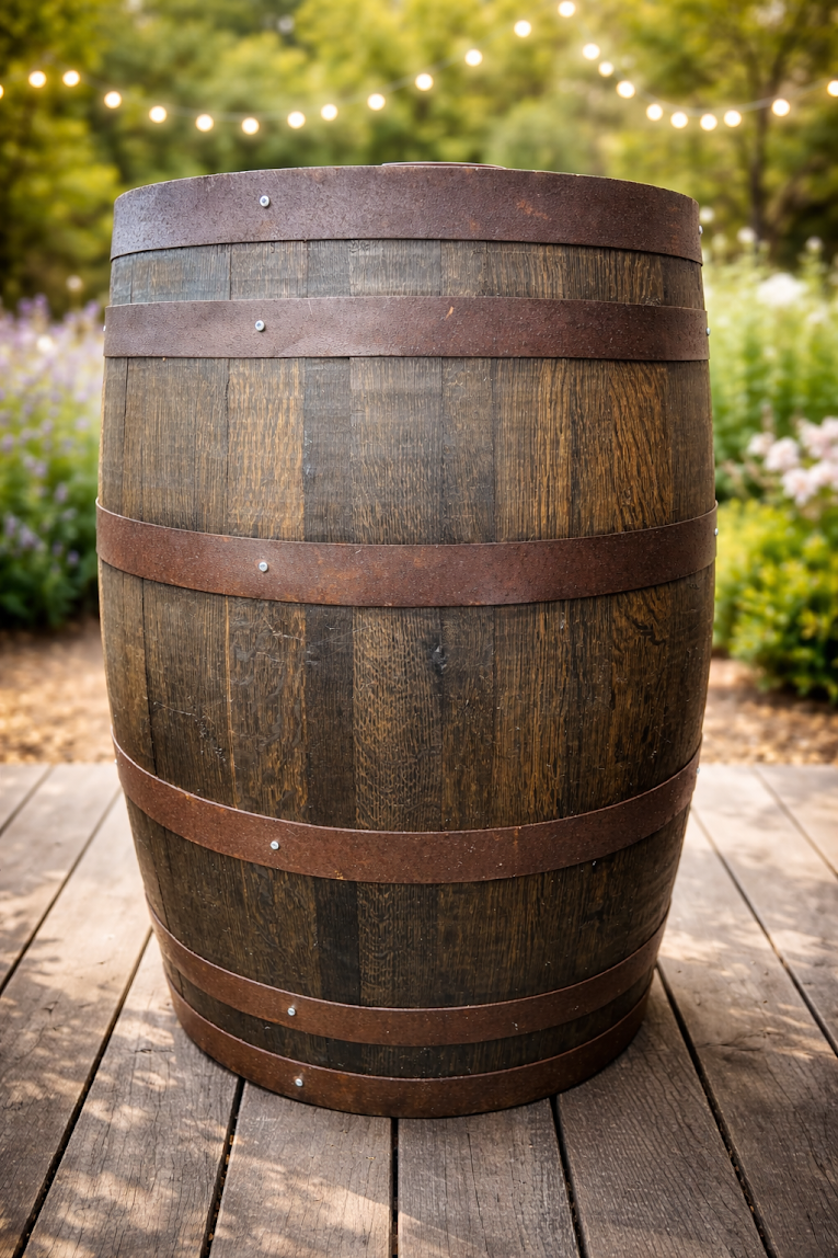 Genuine Solid Oak Reclaimed Whiskey Barrel